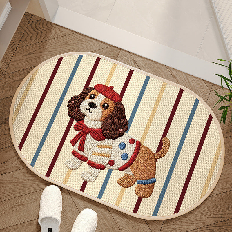 Charming Area Mat with Dog Design