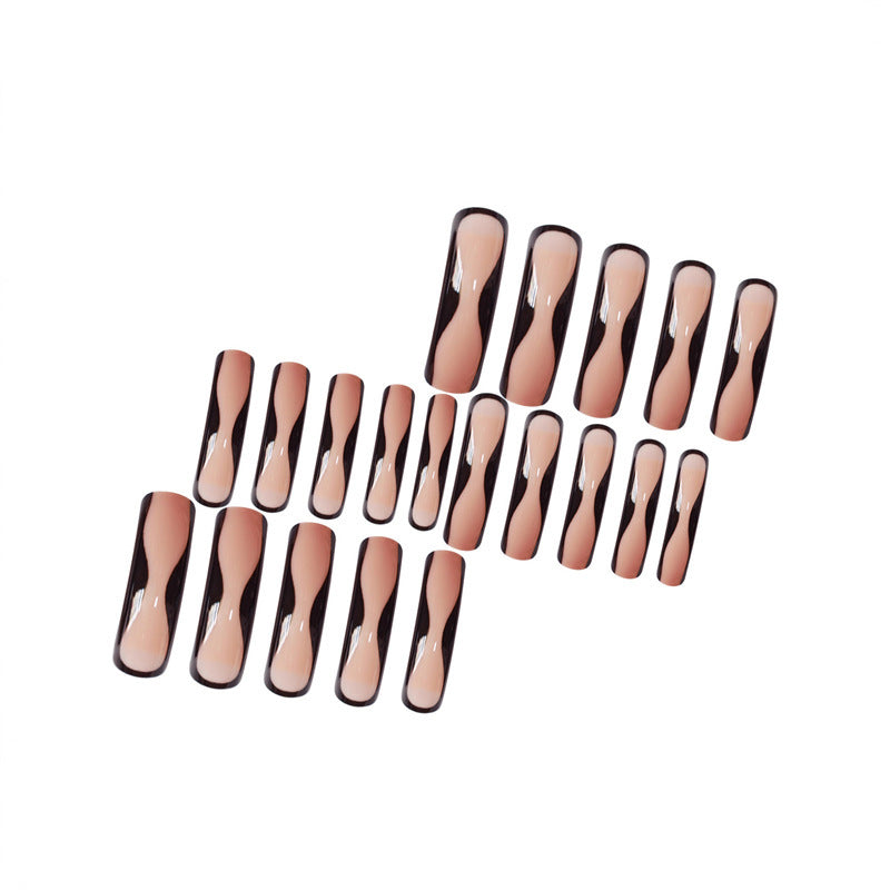 Press-On Nails with Artistic Wave Pattern