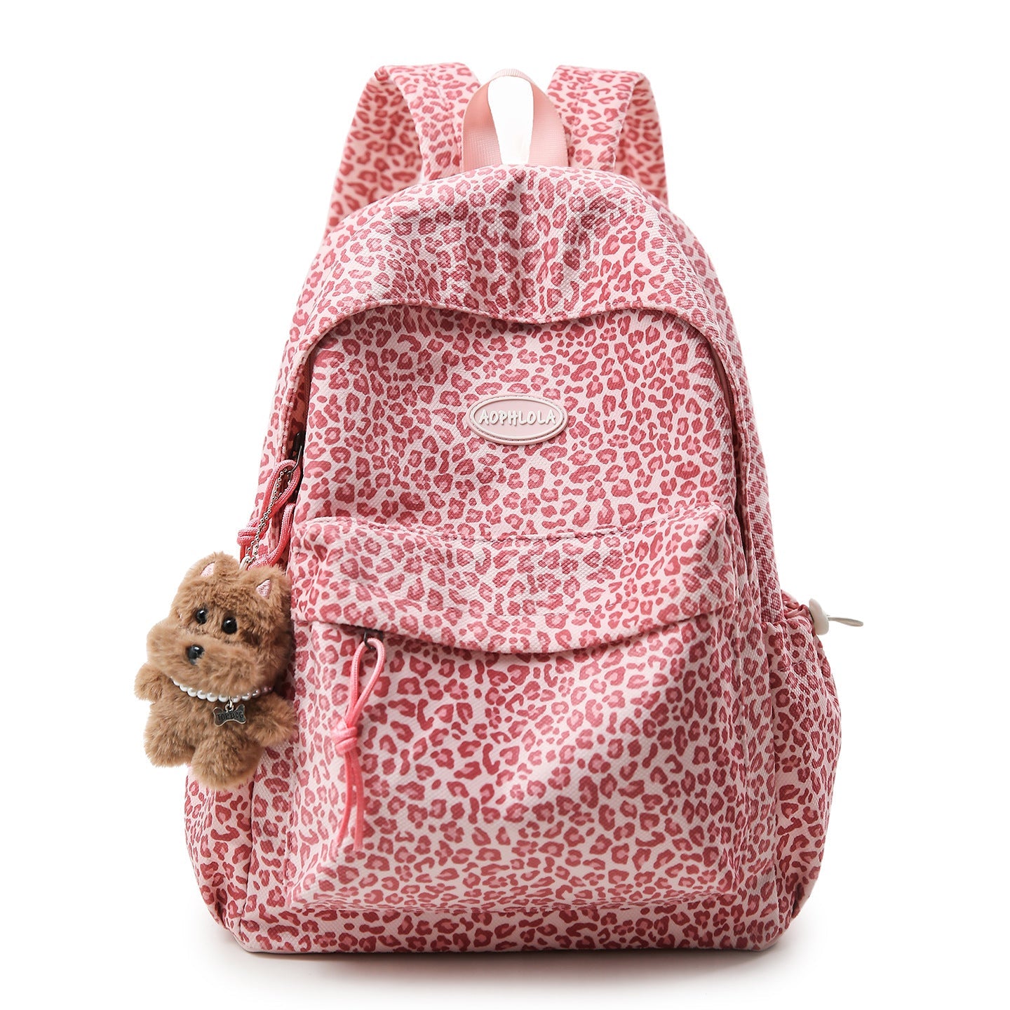 School Backpack with Animal Print Design