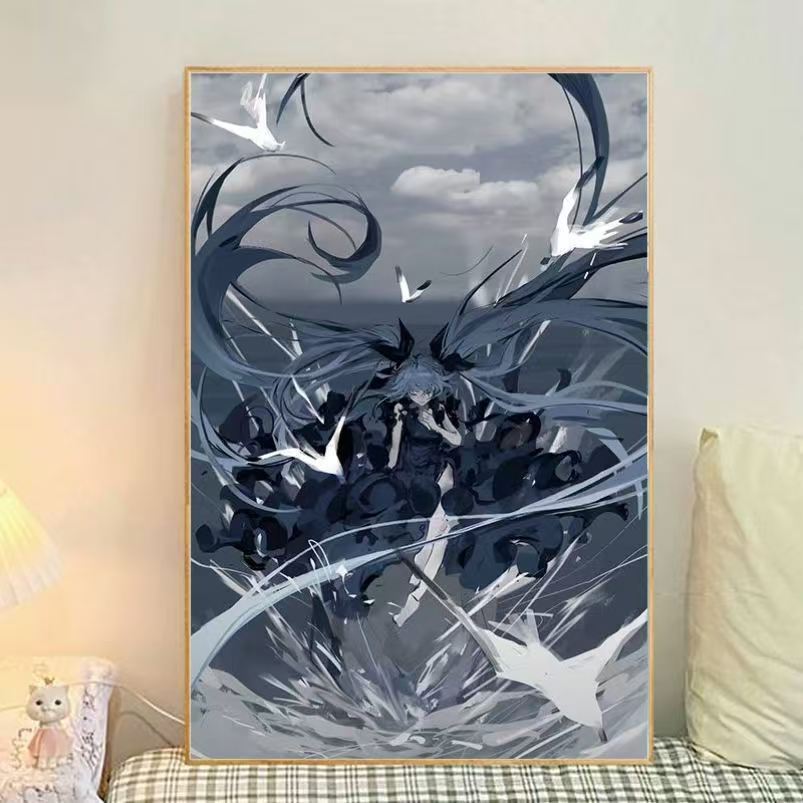 Illustrated Canvas Wall Art Print - Anime Inspired Design