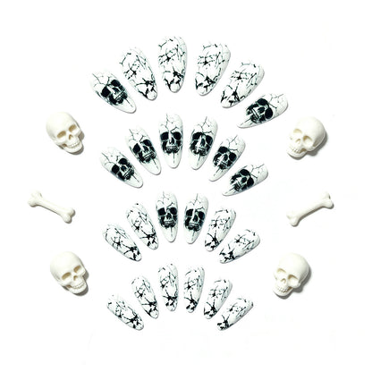Skull Pattern Nail Wraps with Artistic Design