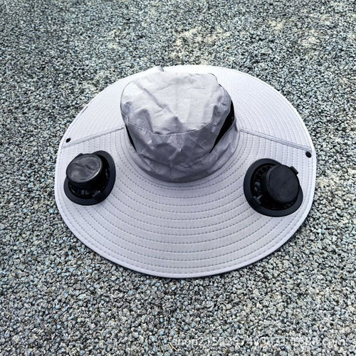 Sun Hat with Removable USB Fans and Wide Neck Coverage - Air-Cooled
