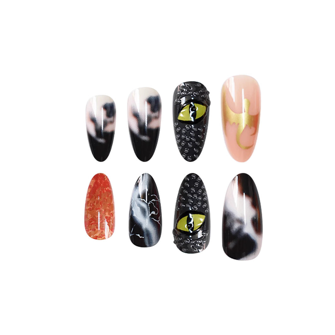 Themed Press-On Nail Art Set - Artistic Design
