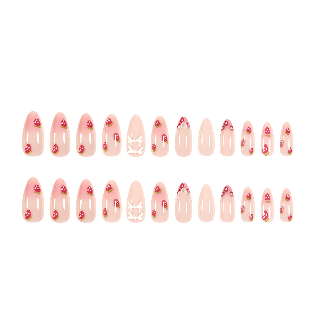 Floral Accent Artificial Stiletto Nails – Artistic Design