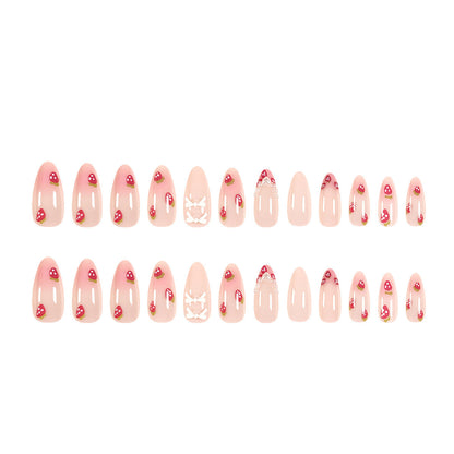 Floral Accent Artificial Stiletto Nails – Artistic Design