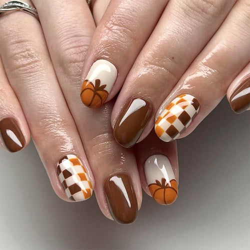 Autumn-Themed Nail Design Set