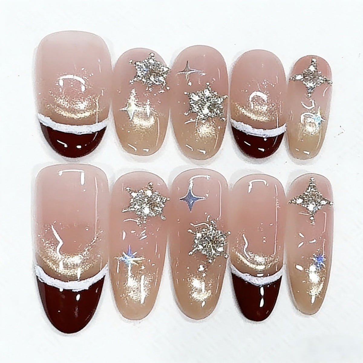 Glitter and Star Accented Press-On Nail Set