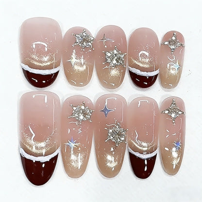 Glitter and Star Accented Press-On Nail Set