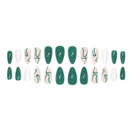 Artistic Swirl Pattern Press-On Stiletto Nails