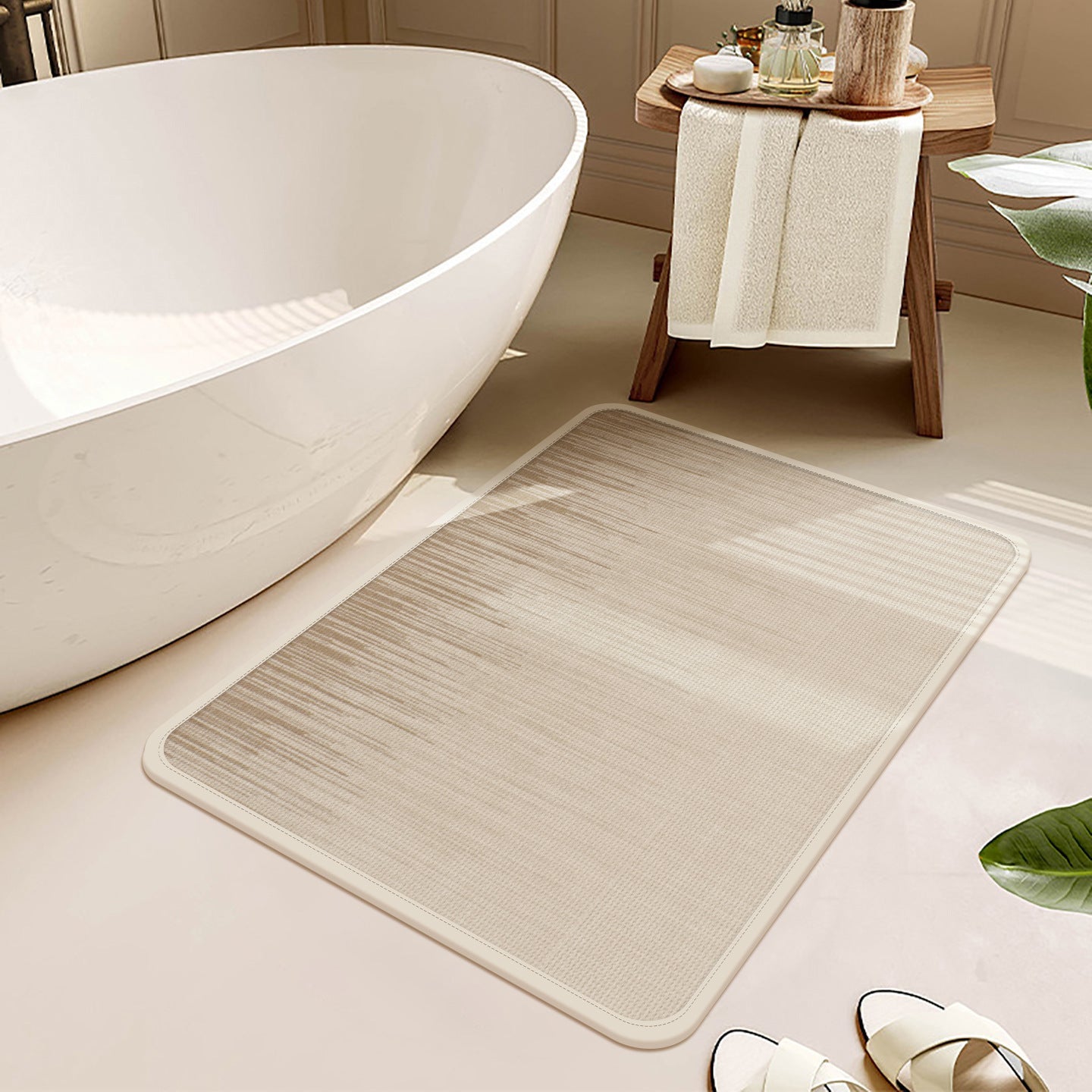 Geometric Pattern Bath Mat in Abstract Design