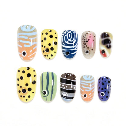 Decorative Press-On Nail Tips with Unique Patterns
