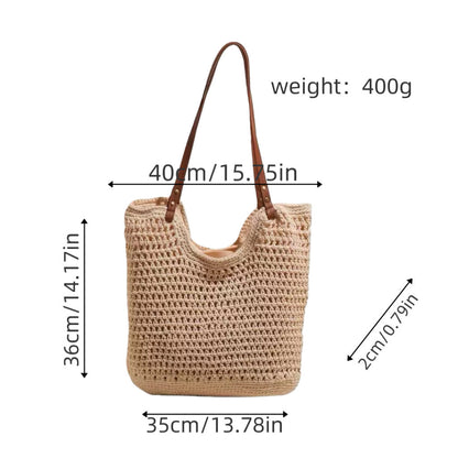 Beach Bag with Airy Macrame Design