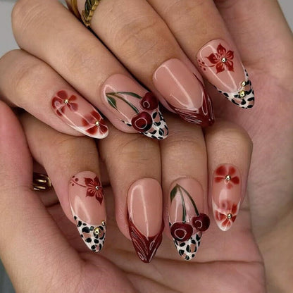 Press-On Nail Art Set with Animal Designs
