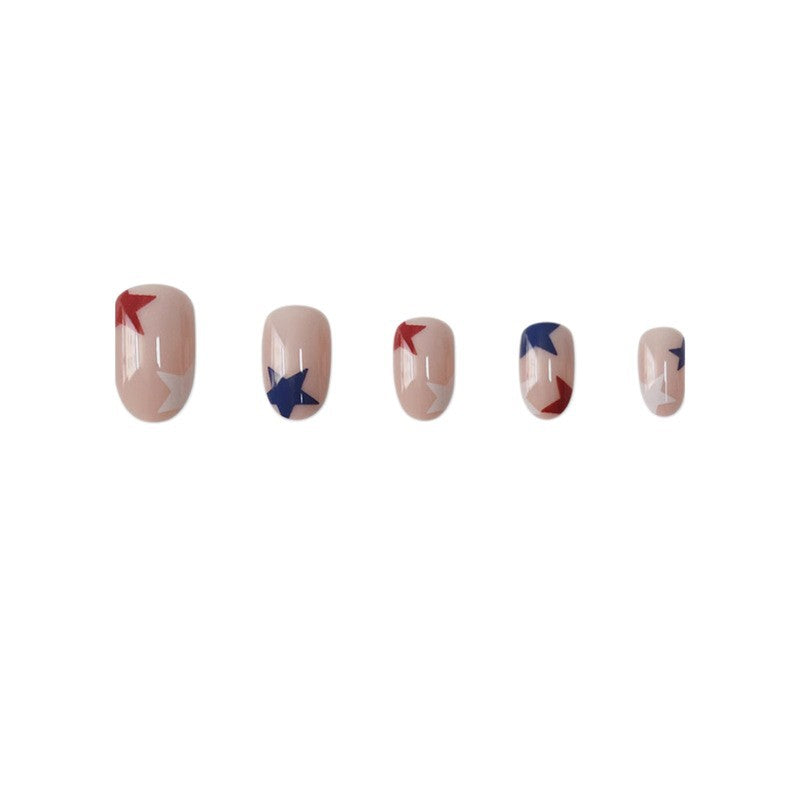 Press-On Nails with Artistic Star Pattern