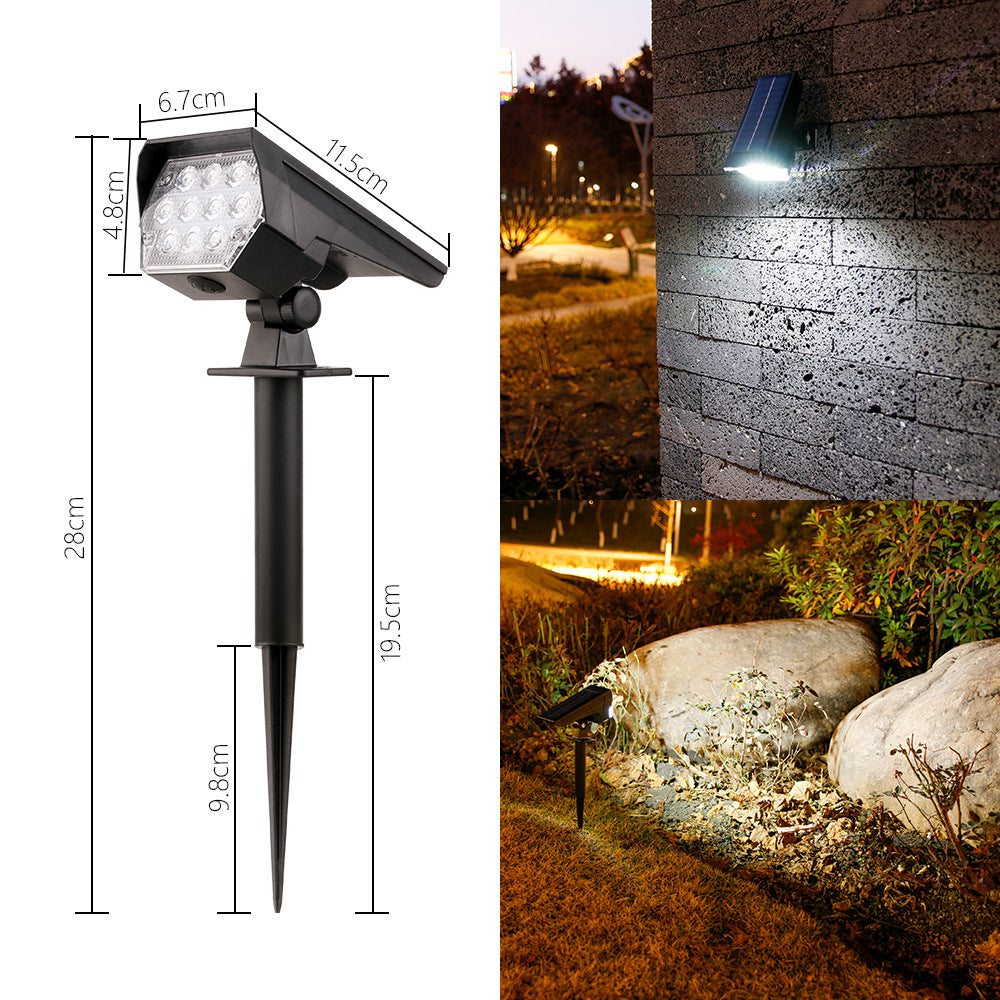 Solar-Powered LED Landscape Spotlight with Adjustable Stake