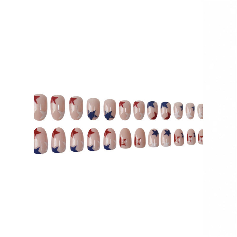 Press-On Nails with Artistic Star Pattern
