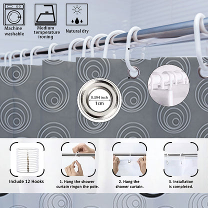 Digital Four-Piece Bathroom Set with Abstract Design