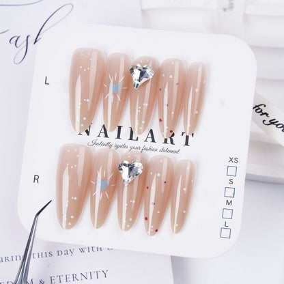 Floral Embellished Press-On Stiletto Nail Set