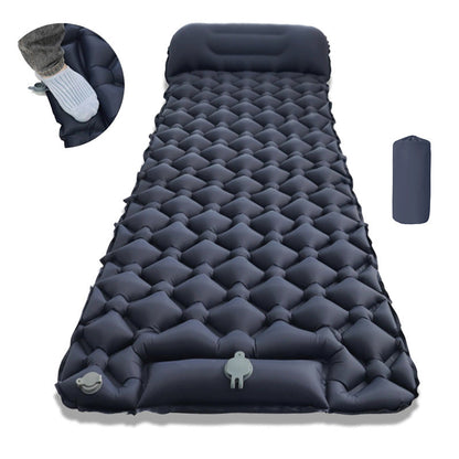 Inflatable Bed with Built-in Headrest and Easy Valve System