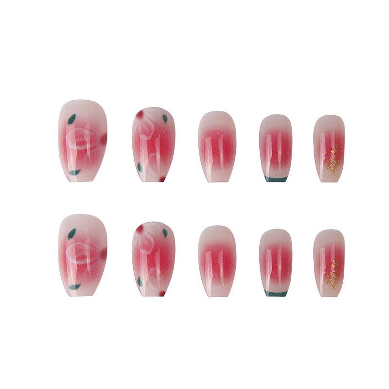 Sakura-Inspired Decorative Press-On Nail Set