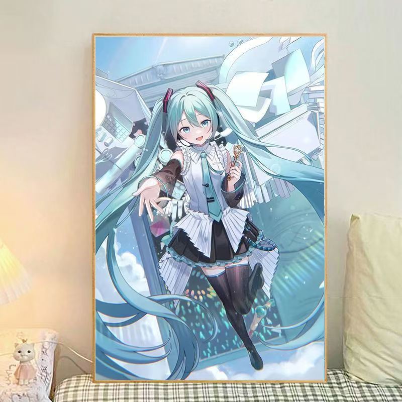Illustrated Canvas Wall Art Print - Anime Inspired Design
