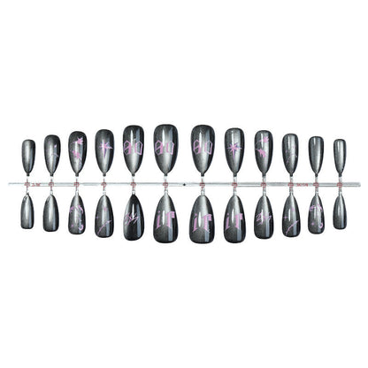 Chic Gothic Design Press-On Nails Set – Artistic Nail Art Collection