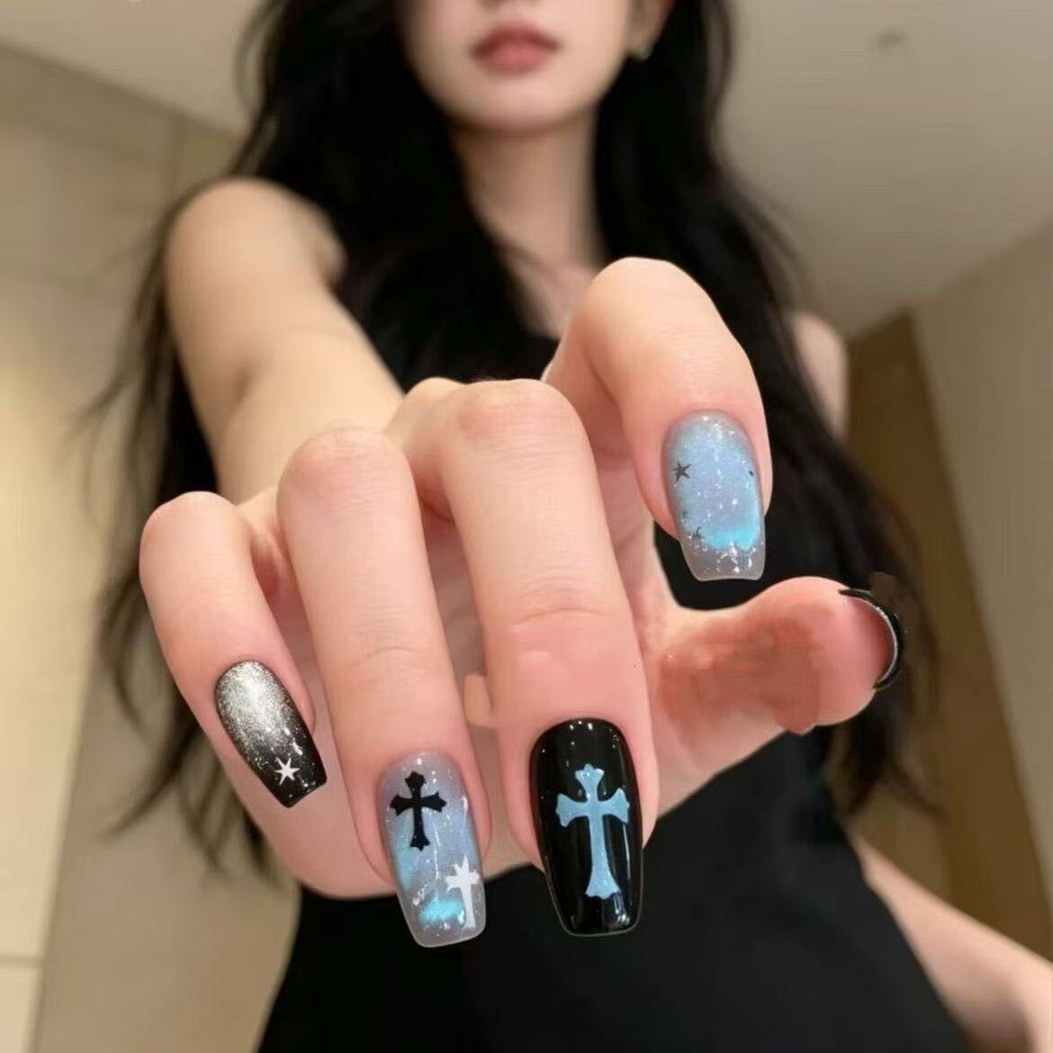 Nail Art Kit with Celestial Cross Designs