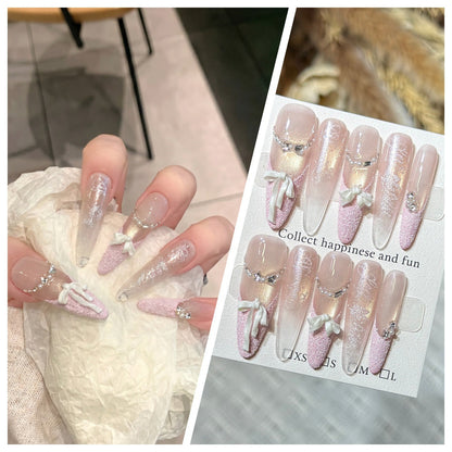 Charming Patterned Press-On Stiletto Nail Set