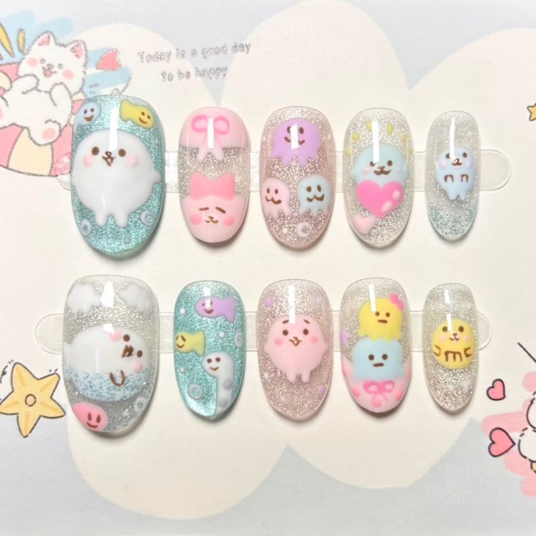Glitter Nail Art Set with Ombre Design