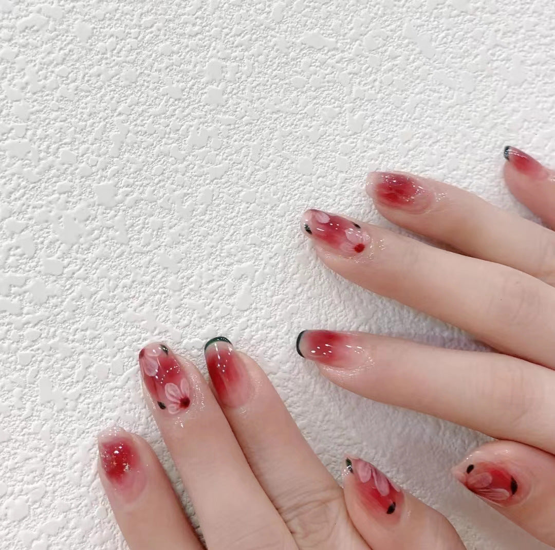 Sakura-Inspired Decorative Press-On Nail Set