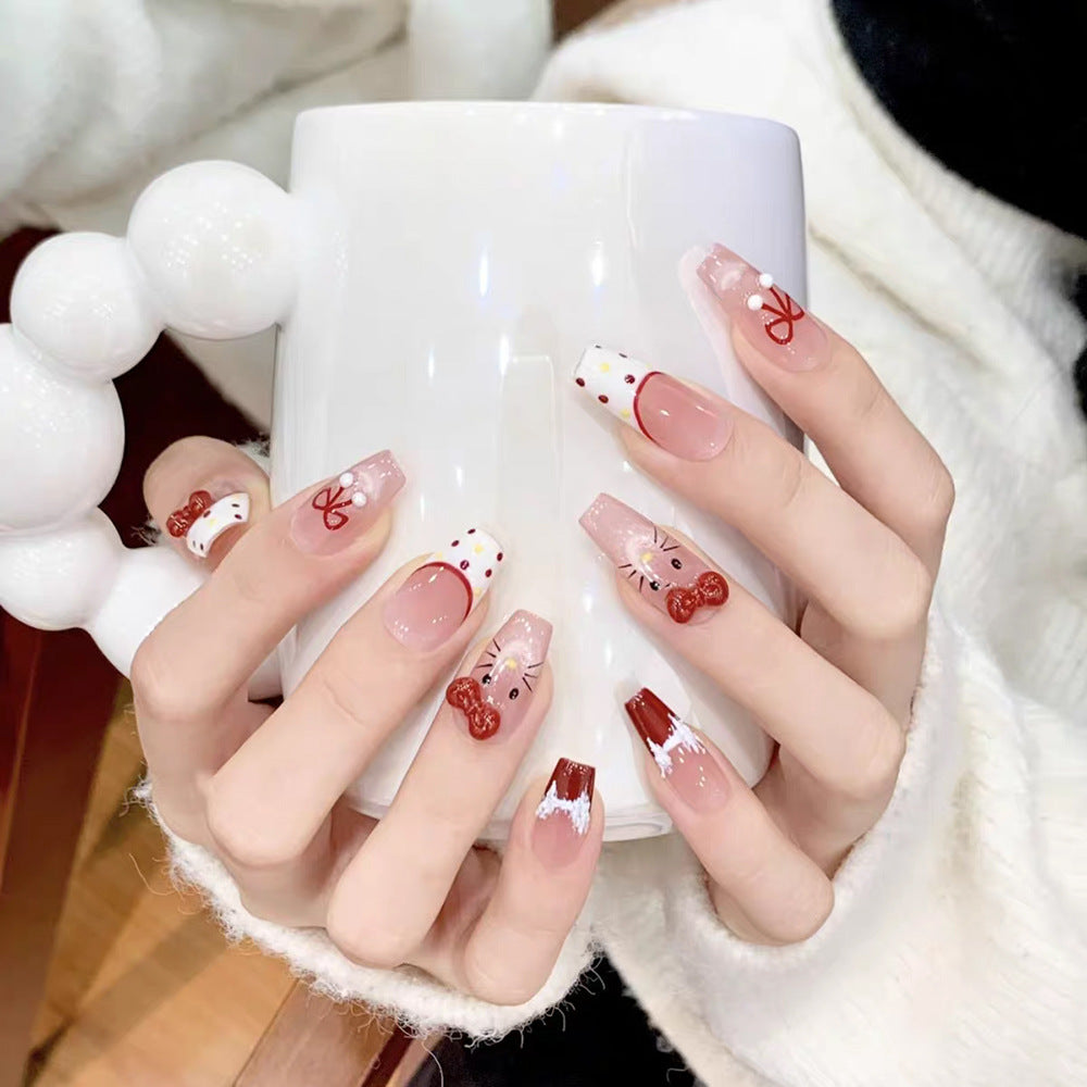 Square Press-On Nail Set in Acrylic Finish