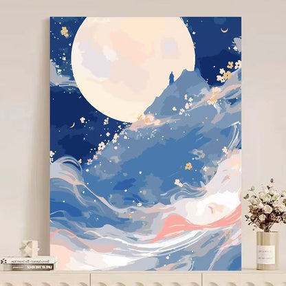 Canvas Artwork of Abstract Mountain Scenery