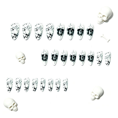 Skull Pattern Nail Wraps with Artistic Design