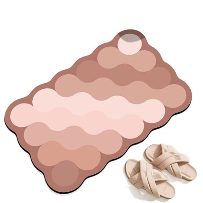 Wave Pattern Bath Mat with Abstract Design