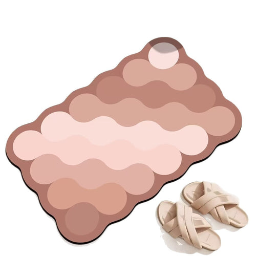 Wave Pattern Bath Mat with Abstract Design