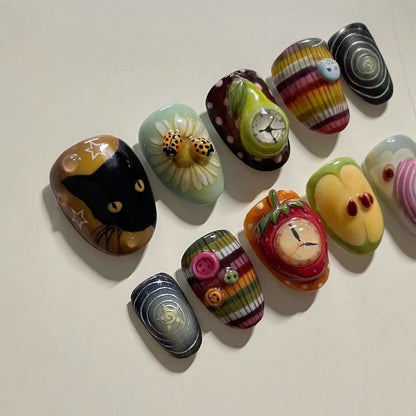 Ocean-Inspired Press-On Nail Art Design