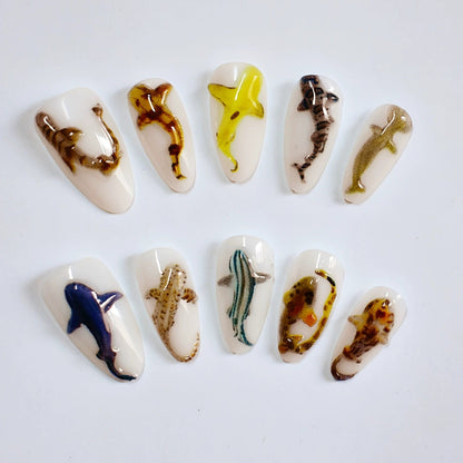 Shark-Inspired Artistic Nail Design Tool