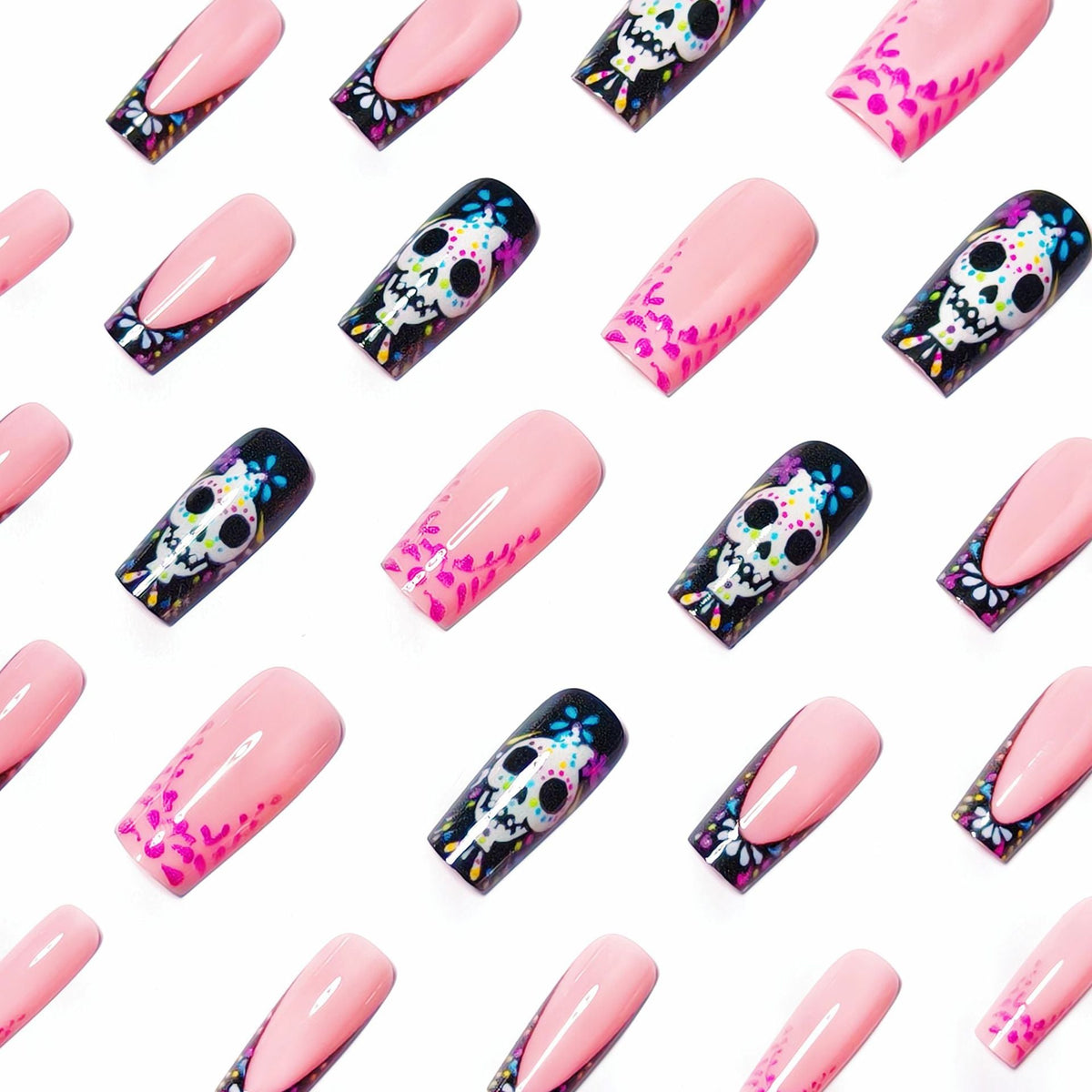 Nail Art with Creative Skull Design