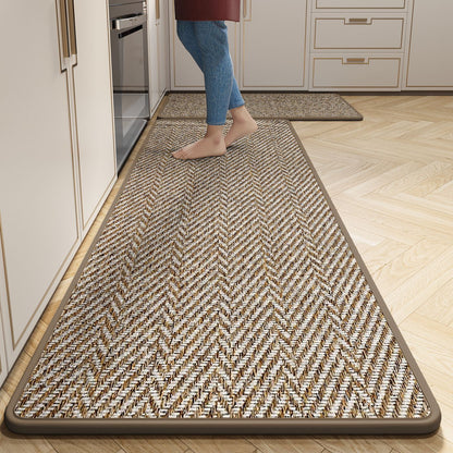 Herringbone Comfort Mat for Kitchen - Anti-Fatigue Design