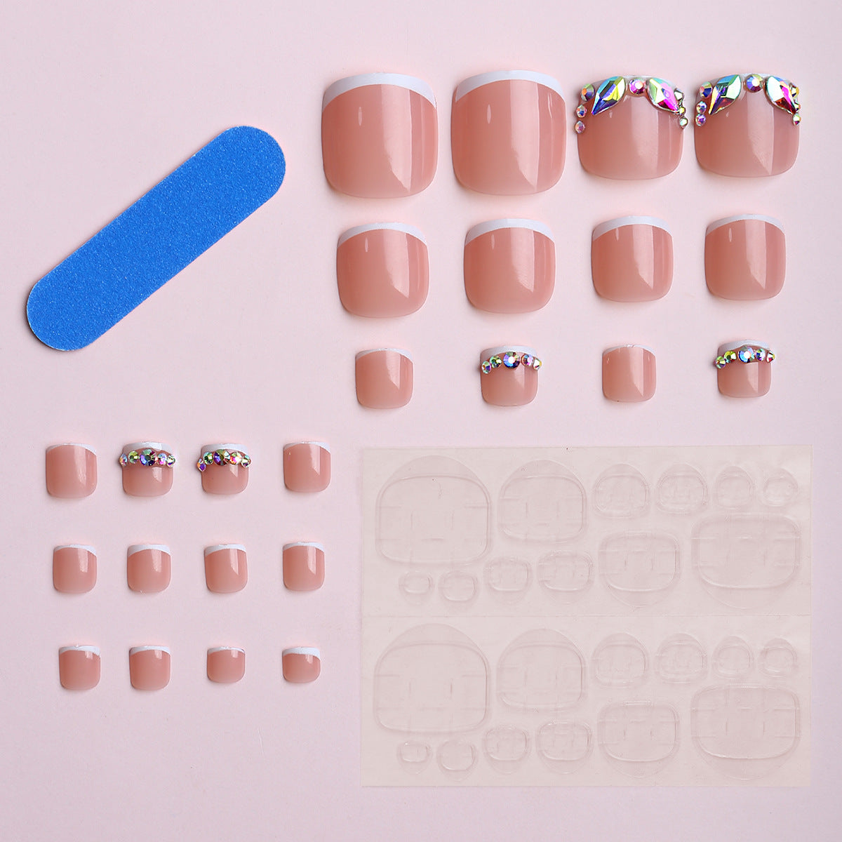 Luxurious Rhinestone-Embellished Acrylic Nails