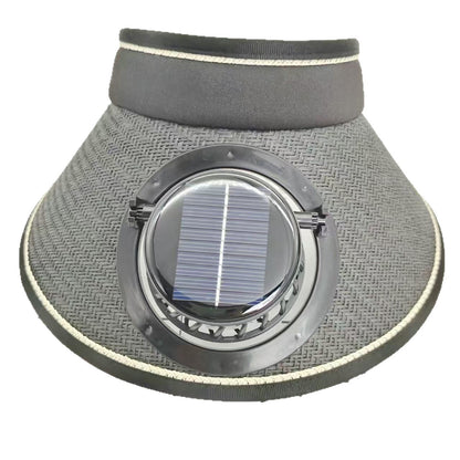 Removable Solar Fan Adjustable Sunshade with Breathable Straw Design
