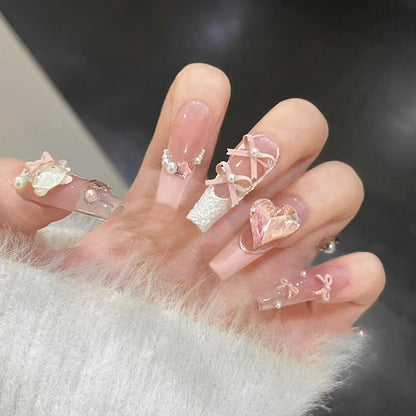 Charming Patterned Press-On Stiletto Nail Set
