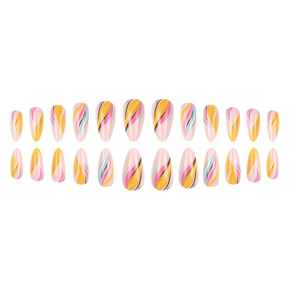 Ombre Swirl Press-On Nails - Artistic Design