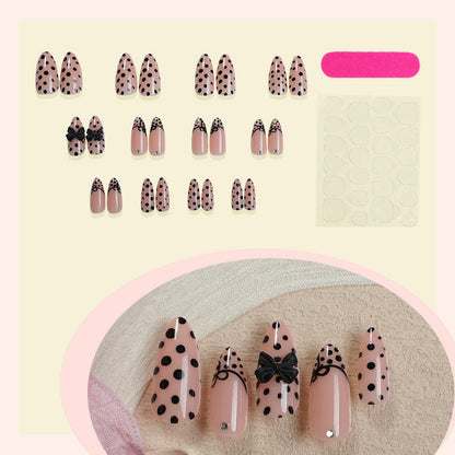 Polka Dot and Bow Design Press-On Nail Kit