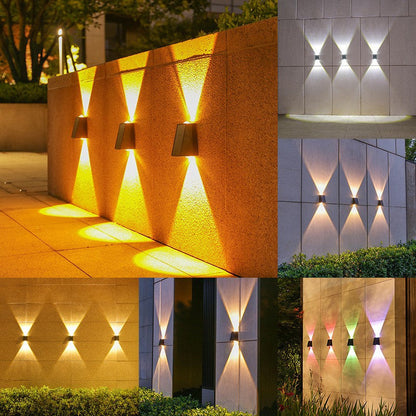 Bi-Directional Solar LED Wall Uplight and Downlight with Prism Lens