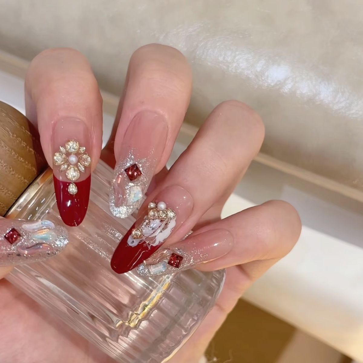 Set of 3D Decorative Press-On Nail Art