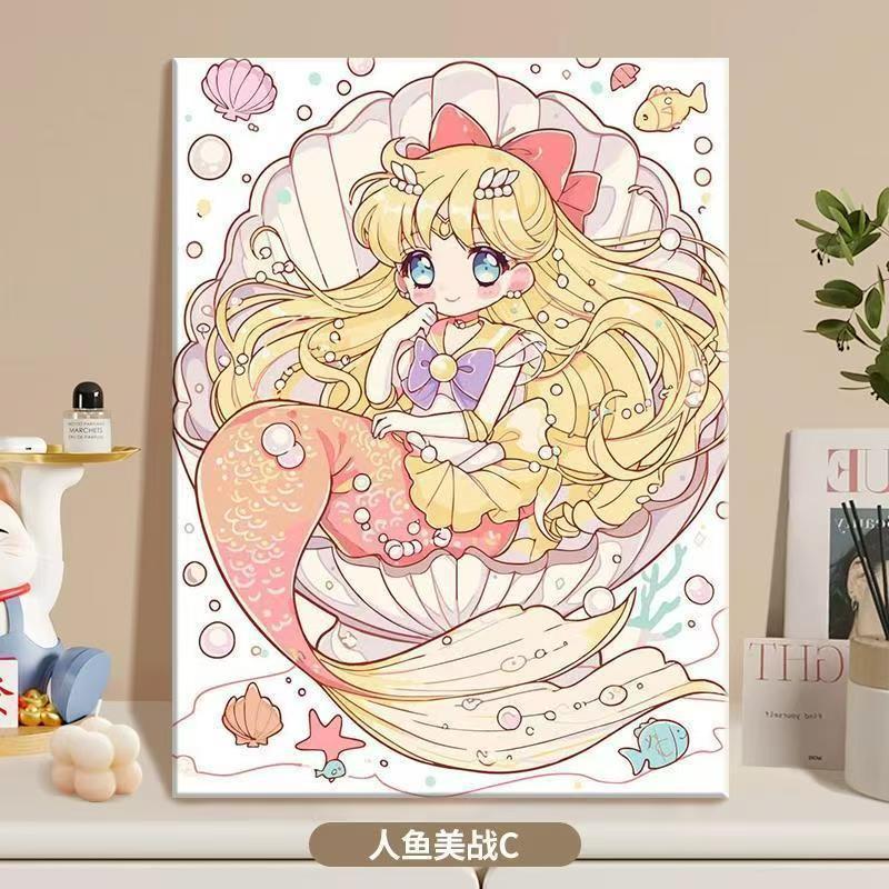 Canvas Artwork Featuring Anime Mermaid Illustration