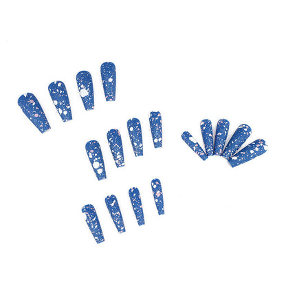 Artificial Nails with Artistic Splatter Pattern