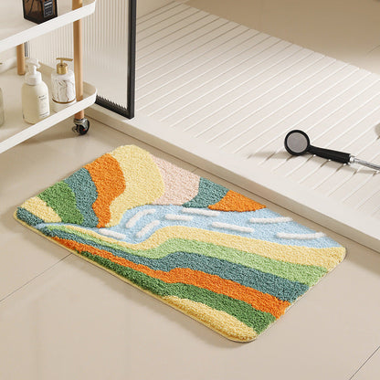 Contemporary Bath Mat with Abstract Pattern