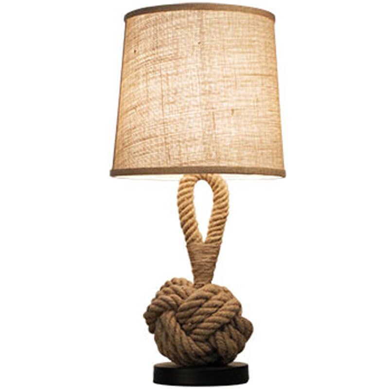 Twine Knot Design Fabric LED Table Lamp - Retro Style, 1-Light